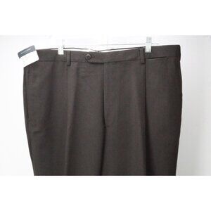Burberry London Dark Brown Woven 100% Wool Mens Pants Trousers Sz 46 EU NEW